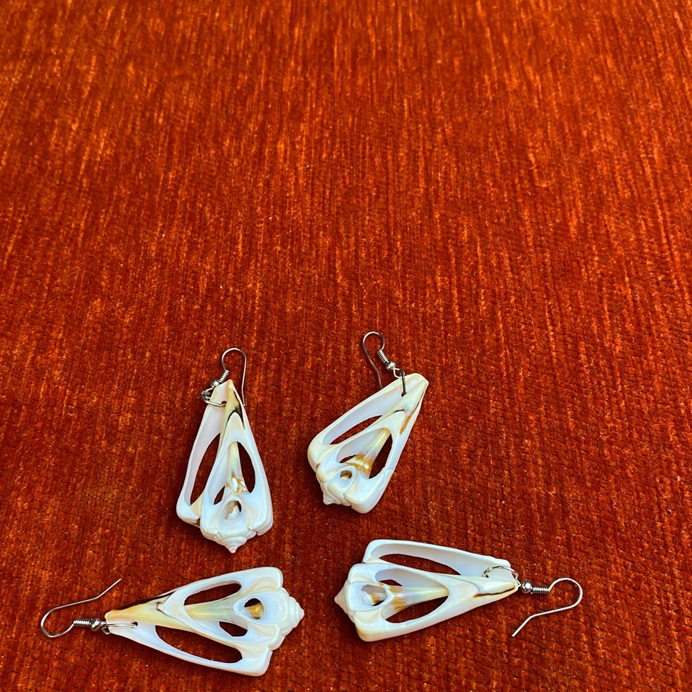 Real Sea Shells Vintage African Handmade Earrings